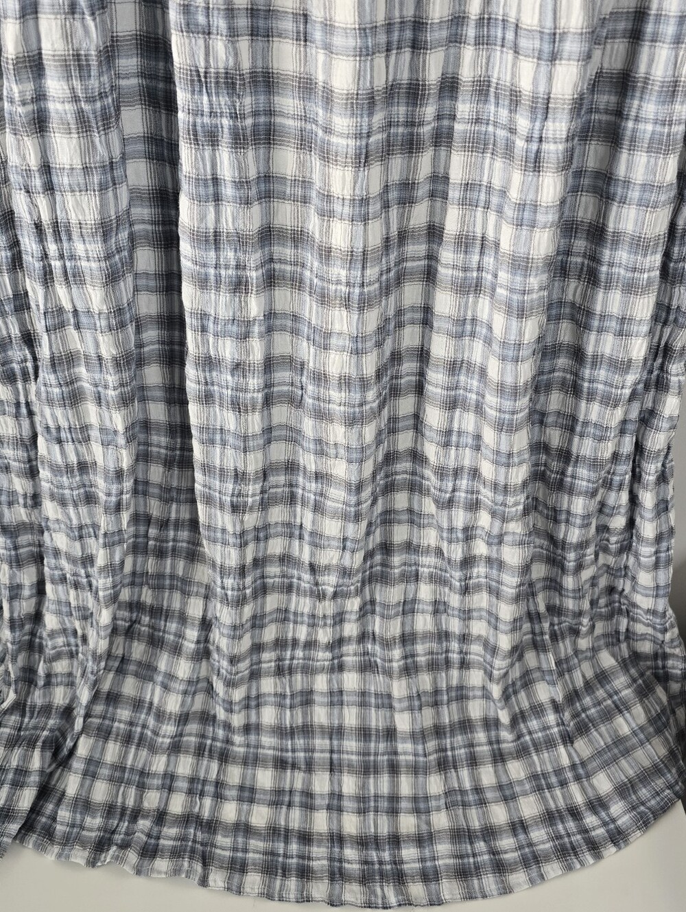 Peppermayo Malia Shirred Maxi Dress Blue Grey Check Plaid 8 Smocked Ruffles - Picture 3 of 14